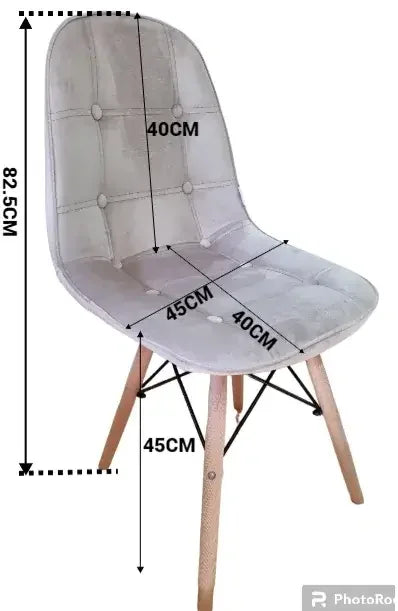 Трапезен стол Таня бежово кадифе