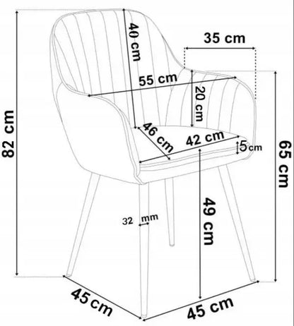 Трапезен стол ВМ313 -жълто кадифе