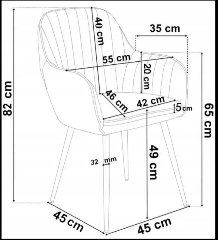 Трапезен стол ВМ313 – кадифе цвят крем