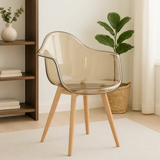 Трапезен стол Тея кристал капучино поликарбонат