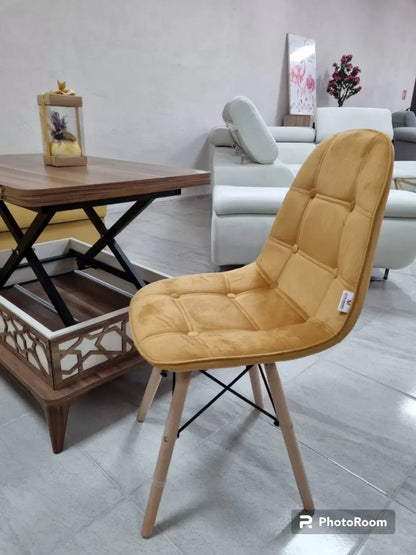 Трапезен стол Таня бежово кадифе