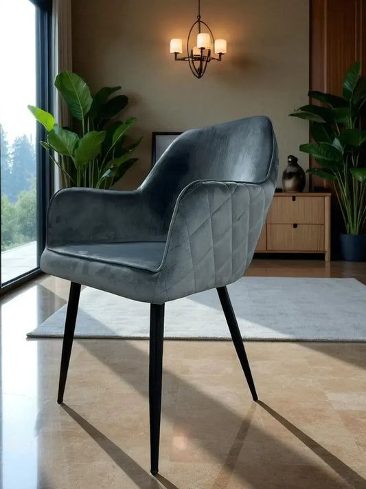 Трапезен стол Алба 2 кадифе сив цвят