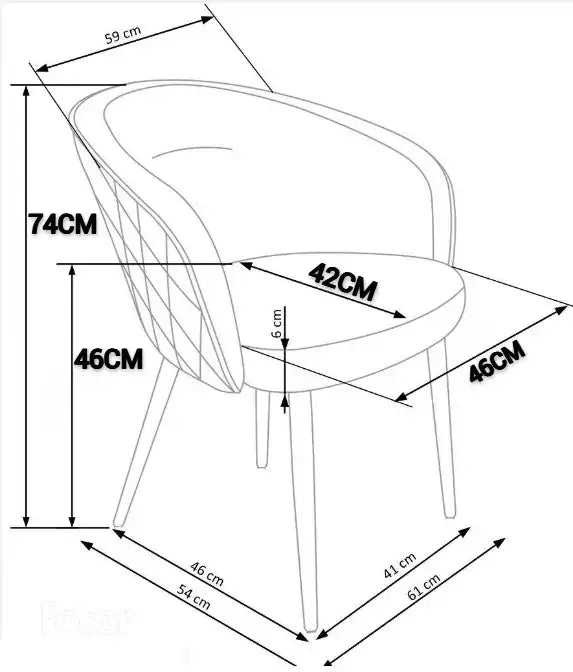 Трапезен стол Беатрис /кадифе сиво