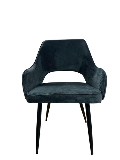 Трапезен стол Каво тъмно сива дамаска