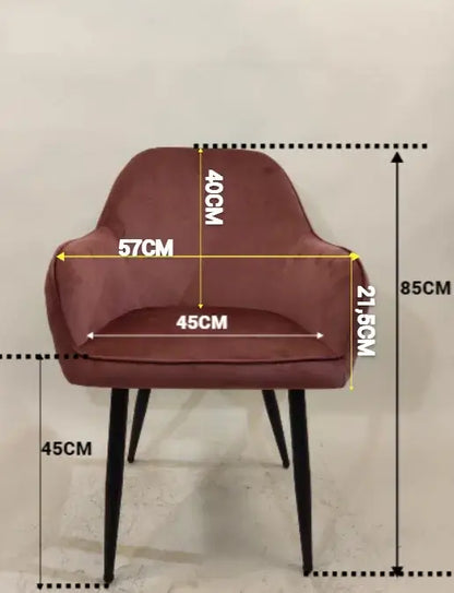 Трапезен стол Алба кадифе цвят розе
