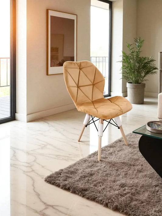 Трапезен стол Мелина кадифе -старо злато