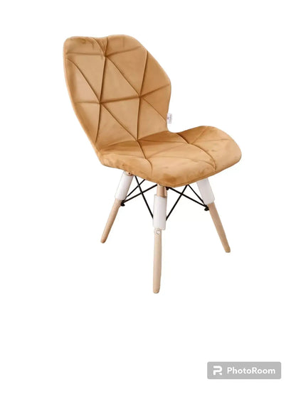 Трапезен стол Мелина кадифе -старо злато