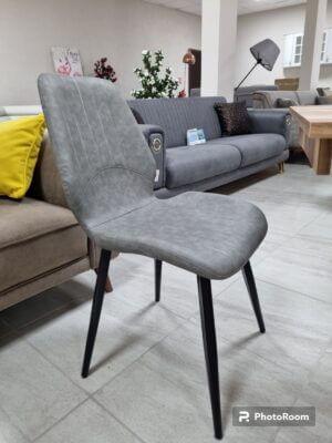 Трапезен стол Айвън PU кожа сив