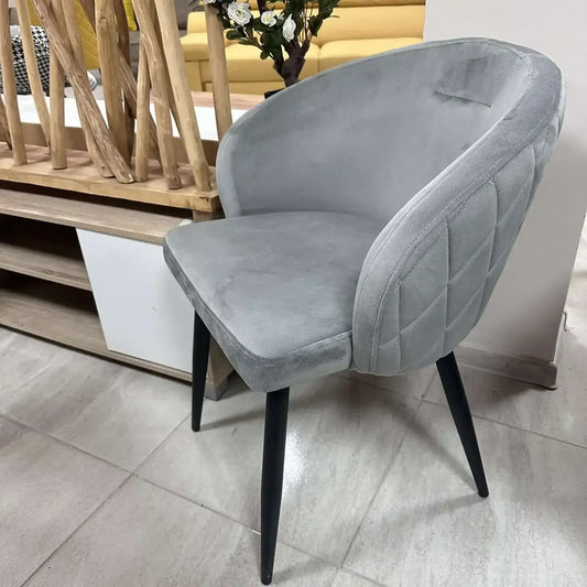 Трапезен стол Беатрис /кадифе сиво