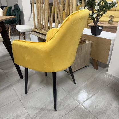 Трапезен стол ВМ313 -жълто кадифе