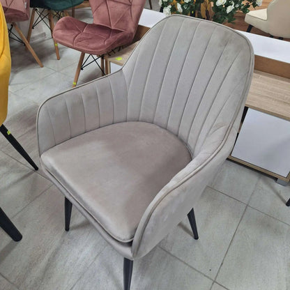 Трапезен стол ВМ313 -бежово кадифе Последен 1 брой